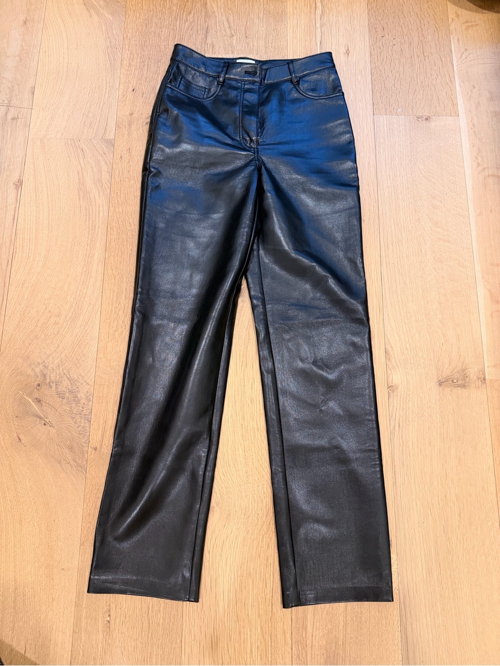 Wilfred Faux Leather Straight Leg Pants Black Size 4